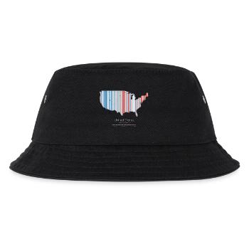 Vereinigte Staaten – Klimageschichte Erwärmungsstreifen Kartendruck - Kinder Bucket Hat - Schwarz - Vorne