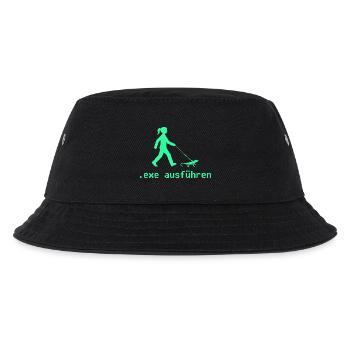 exe ausführen Sys ADMIN Systemadministrator Nerd - Kinder Bucket Hat - Schwarz - Vorne