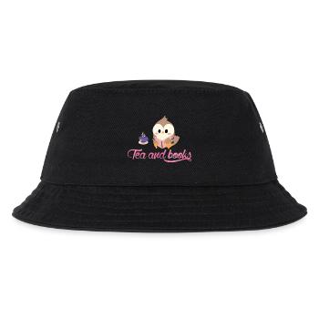 Owl Reader with Tea - Kids’ Bucket Hat - black - Front