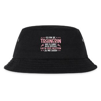 Trainerin Chefin oder Meisterin Fußballtrainerin - Kinder Bucket Hat - Schwarz - Vorne