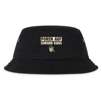 Poren auf Sorgen raus Sauna - Kinder Bucket Hat - Schwarz - Vorne