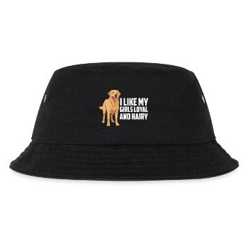 Labrador Retriever Ich mag meine Mädchen loyal und behaart - Kinder Bucket Hat - Schwarz - Vorne