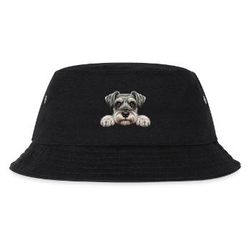 Spickender Schnauzer Neugieriges Barthundegesicht - Kinder Bucket Hat - Schwarz - Vorne