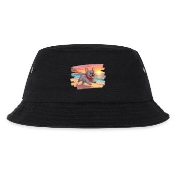 Entzückende französische Bulldogge am Strand - Kinder Bucket Hat - Schwarz - Vorne