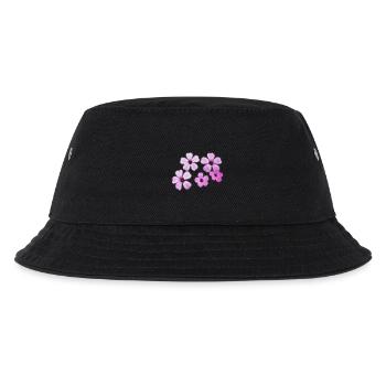 Blumen violett - Kinder Bucket Hat - Schwarz - Vorne