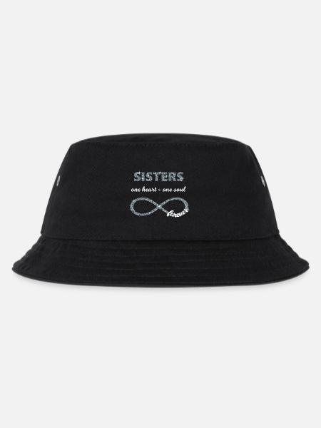 Sisters one heart one soul, Infinity Glitzer 8 BFF - Kinder Bucket Hat - Schwarz