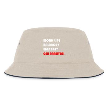 WORK LIFE BALANCE ARBEIT - Kinder Bucket Hat - Natur/Navy - Vorne