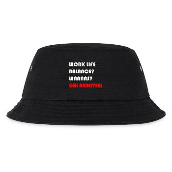 WORK LIFE BALANCE ARBEIT - Kinder Bucket Hat - Schwarz - Vorne