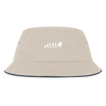 Pferde Shirt · Reiten · Pferd · Evolution · Horse - Kinder Bucket Hat - Natur/Navy - Vorne