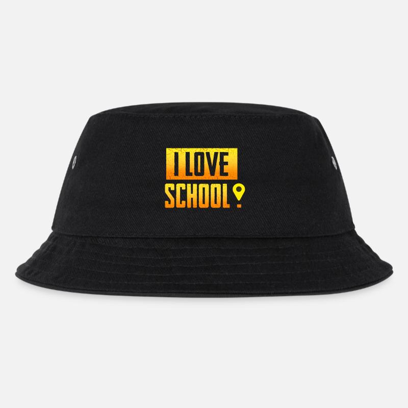 i love school - Kinder Bucket Hat - Schwarz