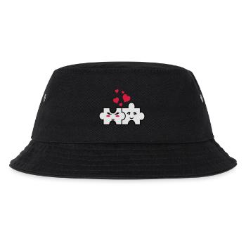 Puzzle-Paar - Kinder Bucket Hat - Schwarz - Vorne