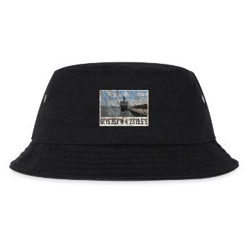 Antwerp port design with geocoordinates - Kids’ Bucket Hat - black - Front
