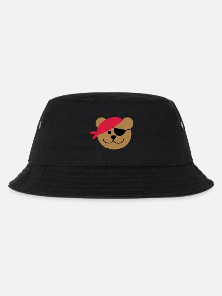 Piratenbär - Kinder Bucket Hat - Schwarz