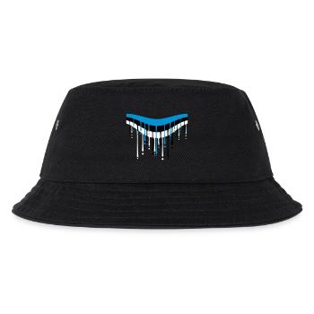 Estland weiss schwarz blau tropfen graffiti pinsel - Kinder Bucket Hat - Schwarz - Vorne