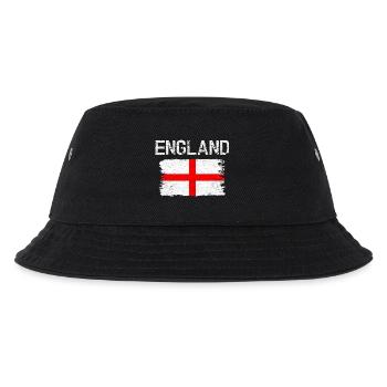 England Brush Strokes Flagge - Kinder Bucket Hat - Schwarz - Vorne