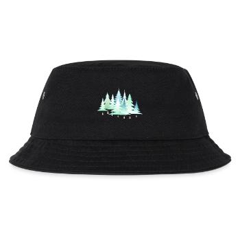 Weihnachten Winter Tannen Winterlandschaft Wald - Kinder Bucket Hat - Schwarz - Vorne