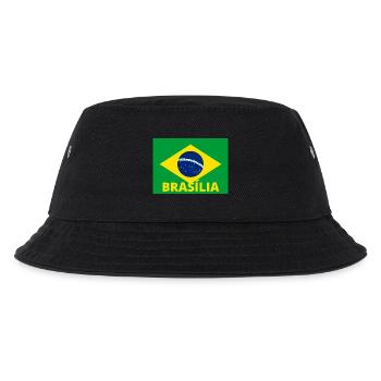 Brasília Stadt in brasilianischer Flagge - Kinder Bucket Hat - Schwarz - Vorne
