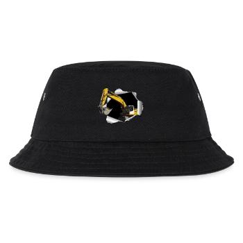 Excavator digs through his T-shirt - Kids’ Bucket Hat - black - Front
