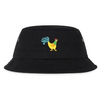 Hahn Muster bunt Ostern Bauer Tierliebe farbenfroh - Kinder Bucket Hat - Schwarz - Vorne