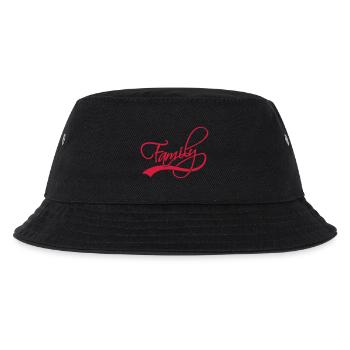 Banner Schriftzug Family - Kinder Bucket Hat - Schwarz - Vorne