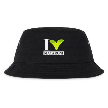 Ich liebe Makkaroni - Kinder Bucket Hat - Schwarz - Vorne