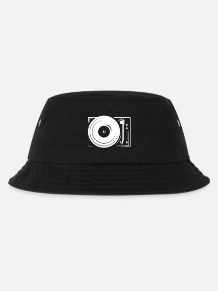 turntable platten DJ music hip hop icon Symbol - Kinder Bucket Hat - Schwarz