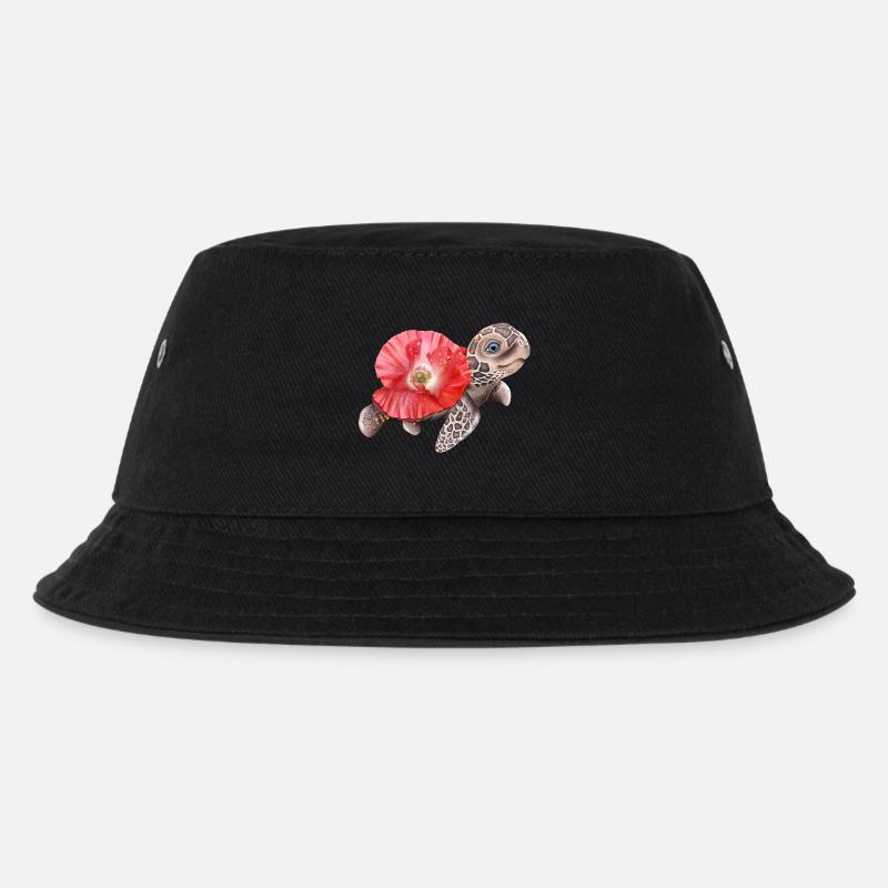 Tortue mignonne au coquelicot - Bob Enfant - noir
