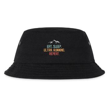 Essen. Schlafen. Ultra laufend. Wiederholen. - Kinder Bucket Hat - Schwarz - Vorne