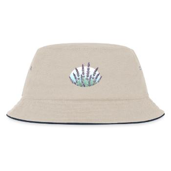 Lavendel Lavendelhalme Lavendelfeld - Kinder Bucket Hat - Natur/Navy - Vorne