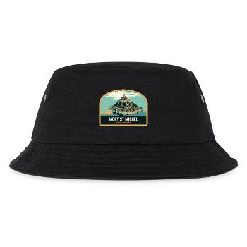 Panorama-Illustration des Mont Saint Michel - Kinder Bucket Hat - Schwarz - Vorne
