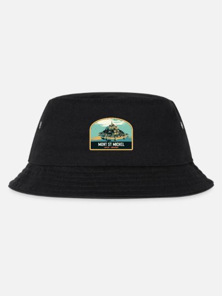 Panorama-Illustration des Mont Saint Michel - Kinder Bucket Hat - Schwarz