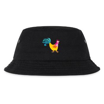 Hahn Bauernhof Kinder farbenfroh Bauer Hof Chef - Kinder Bucket Hat - Schwarz - Vorne