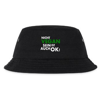 Nicht vegan sein ist auch ok - Kinder Bucket Hat - Schwarz - Vorne