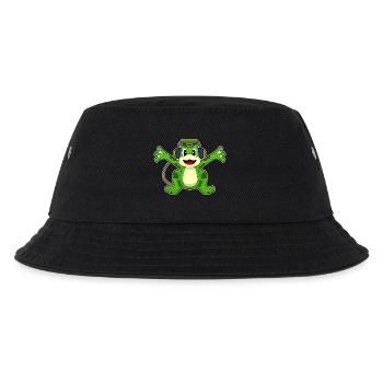 Frosch Kopfhörer Musik - Kinder Bucket Hat - Schwarz - Vorne