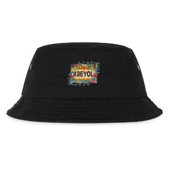 Schöne Geschenkidee KREYOL ODER KREOLISCHE Madras - Kinder Bucket Hat - Schwarz - Vorne