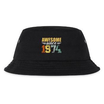 Original 1974 Vintage Jahrgang Geburtstag bday - Kinder Bucket Hat - Schwarz - Vorne