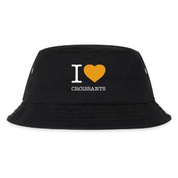 I LOVE CROISSANTS - Kinder Bucket Hat - Schwarz - Vorne