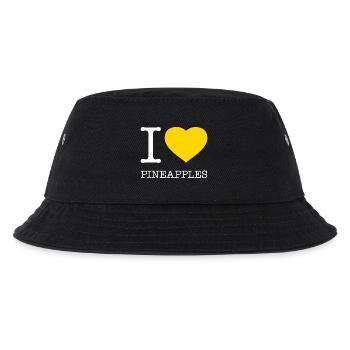 I LOVE PINEAPPLES - Kinder Bucket Hat - Schwarz - Vorne