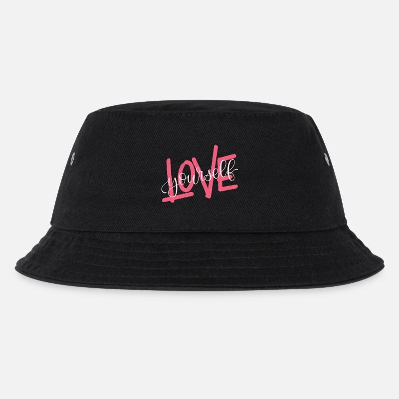 LOVE yourself - Kinder Bucket Hat - Schwarz