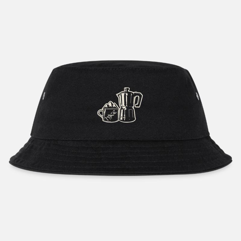 Coffee Hike - Mountain Espresso [Weiß] - Kinder Bucket Hat - Schwarz