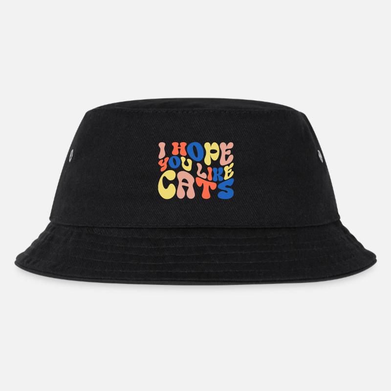 Ich hoffe, du magst Katzen - Kinder Bucket Hat - Schwarz