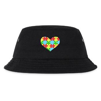 Puzzleteile Herz Autismus Bewusstsein - Kinder Bucket Hat - Schwarz - Vorne