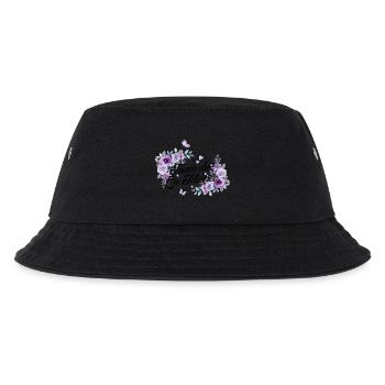 Lila Blumen Braut Team - Kinder Bucket Hat - Schwarz - Vorne