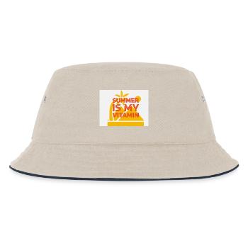 Sommer - Kinder Bucket Hat - Natur/Navy - Vorne