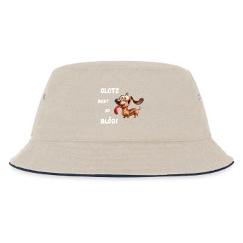 Glotz nicht so blöd! Dackel - Kinder Bucket Hat - Natur/Navy - Vorne