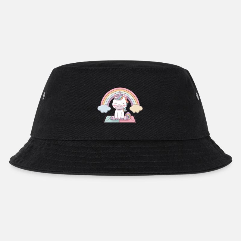 Yoga Einhorn - Kinder Bucket Hat - Schwarz