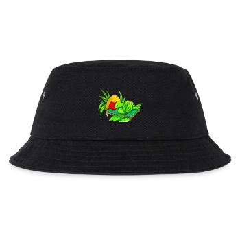 Worm sleeps From the children's book - Kids’ Bucket Hat - black - Front