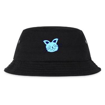 Hübsche Katze Guckt Glücklich Fröhlich Lächelnd - Kinder Bucket Hat - Schwarz - Vorne