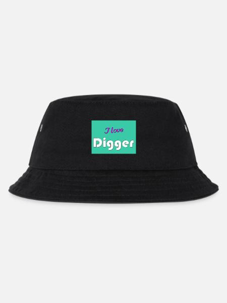 I love Digger - Kinder Bucket Hat - Schwarz
