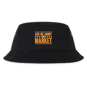 Ask Me About The Market 7 - Kinder Bucket Hat - Schwarz - Vorne